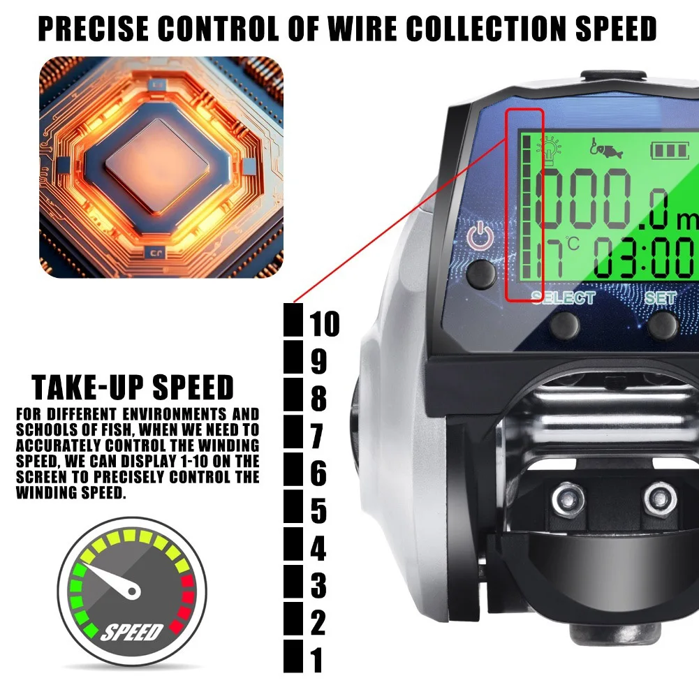 Compact Baitcasting Fishing Tool Fish Finder Temperature Display 7.7 8.5cm 3.03 3.35in Digital Fishing Reel Backlight On Off
Compact Baitcasting Fishing Tool Fish Finder Temperature Display 7.7 8.5cm 3.03 3.35in Digital Fishing Reel Backlight On Off
