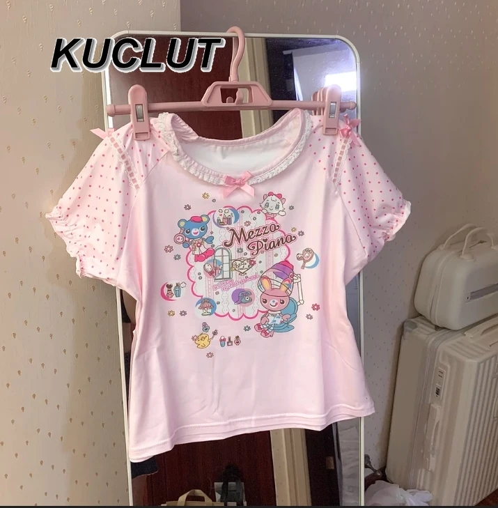 Girl T-Shirts Sweet and Cute Fashion Short Sleeve Tops for Women Crew Neck Tees Summer Japanese Style Casual Tees Femme
Girl T-Shirts Sweet and Cute Fashion Short Sleeve Tops for Women Crew Neck Tees Summer Japanese Style Casual Tees Femme