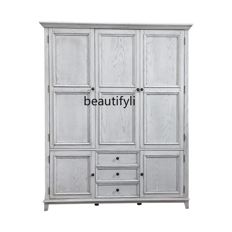 xz1American country solid wood three doors, wardrobe ash wood white old wardrobe top cabinet solid wood furniture
xz1American country solid wood three doors, wardrobe ash wood white old wardrobe top cabinet solid wood furniture