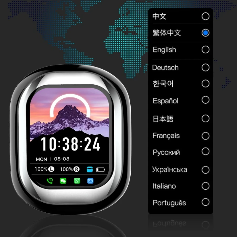 SE-ONE Smart Headphones LED Full-color Slide Touch Screen Support APP Information Receiving Wireless TWS Earbuds 300mAh
SE-ONE Smart Headphones LED Full-color Slide Touch Screen Support APP Information Receiving Wireless TWS Earbuds 300mAh