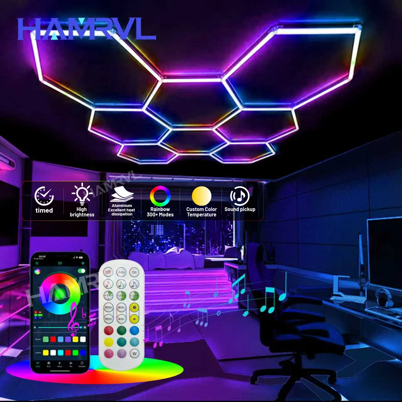 Игровая шестиугольная светодиодная панель RGB с изменением цвета для клубов, вечеринок, сцен, спортзалов, декора стен, с функцией звукоснимателя, диммируемая, для потолка в гараже или автомобиле
Игровая шестиугольная светодиодная панель RGB с изменением цвета для клубов, вечеринок, сцен, спортзалов, декора стен, с функцией звукоснимателя, диммируемая, для потолка в гараже или автомобиле