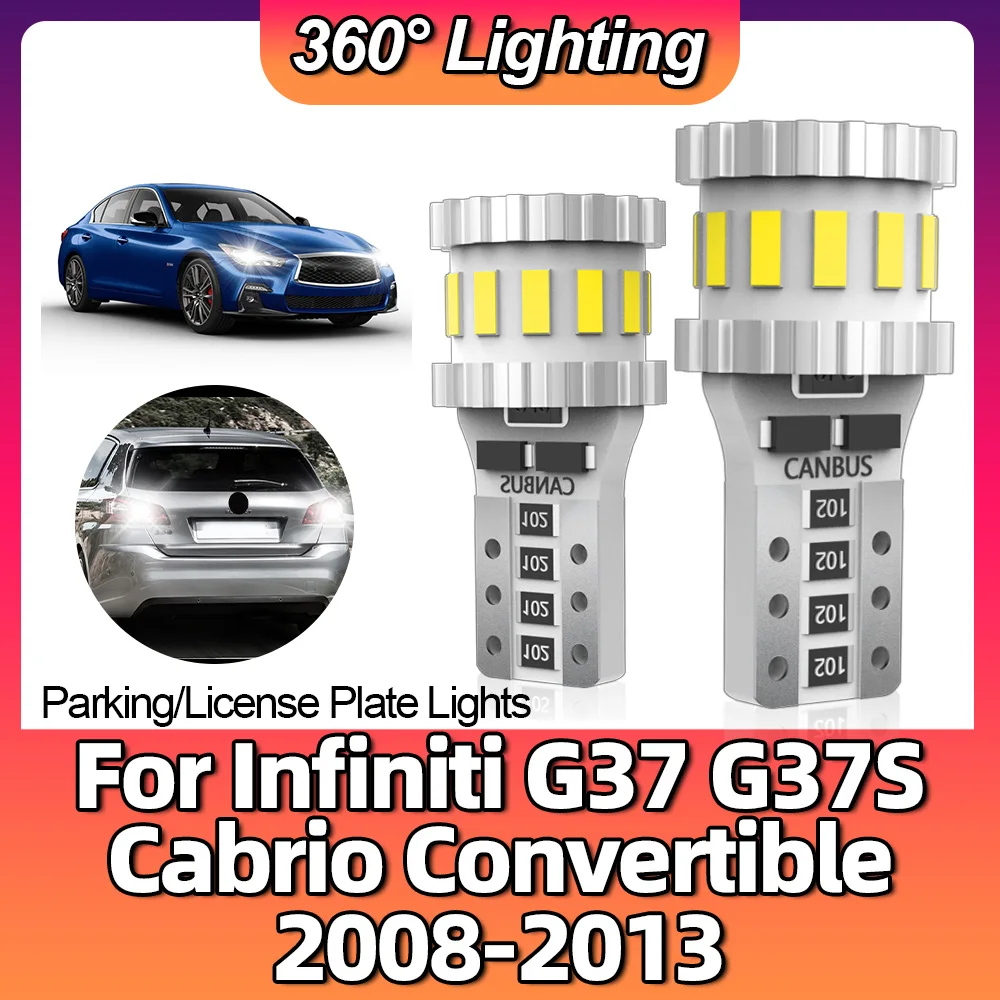 2pcs T10 W5W Interior Parking License Plate Lights Canbus For Infiniti G37 G37S Cabrio Convertible 2008 2009 2010 2011 2012 2013
2pcs T10 W5W Interior Parking License Plate Lights Canbus For Infiniti G37 G37S Cabrio Convertible 2008 2009 2010 2011 2012 2013