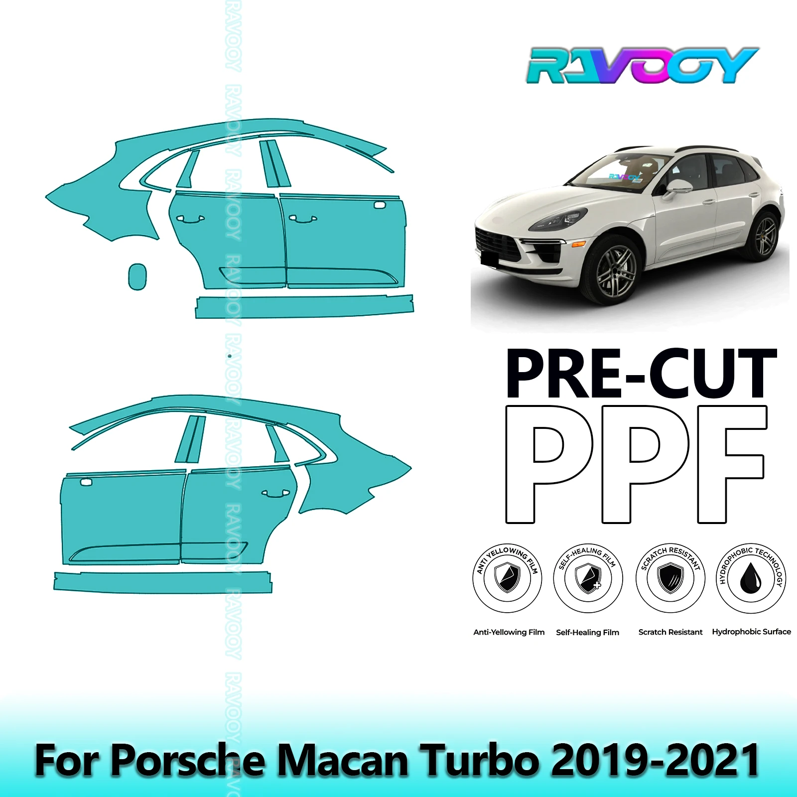 For Porsche Macan Turbo 2019-2021 8.5mil Clear Matte Pre-Cut PPF Door & A/B Pillar Kit TPU Paint Protection Film Set
For Porsche Macan Turbo 2019-2021 8.5mil Clear Matte Pre-Cut PPF Door & A/B Pillar Kit TPU Paint Protection Film Set