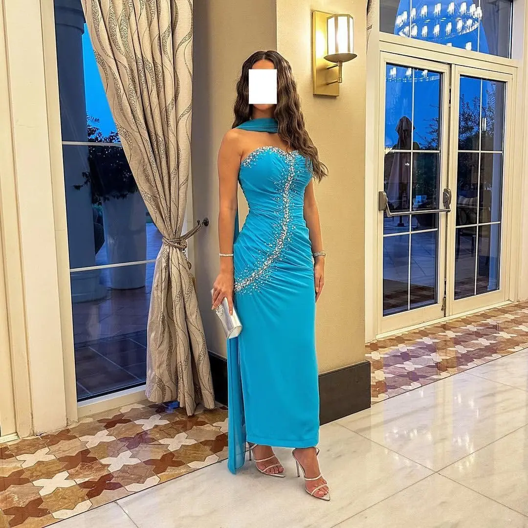 Sweetheart Chiffon Prom Dresses Crystal Beads Ankle-Length Cape Formal Luxury Evening Dresses Wedding Party Gown Vestidos De
Sweetheart Chiffon Prom Dresses Crystal Beads Ankle-Length Cape Formal Luxury Evening Dresses Wedding Party Gown Vestidos De