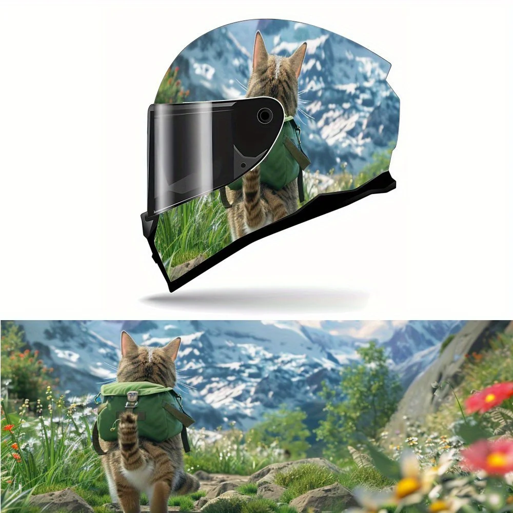 Snow Mountain and Climbing Cat Motorcycle Helmet Decal, Self-adhesive Waterproof Helmet Vinyl Wraps Decoration, Universal DIY He
Snow Mountain and Climbing Cat Motorcycle Helmet Decal, Self-adhesive Waterproof Helmet Vinyl Wraps Decoration, Universal DIY He