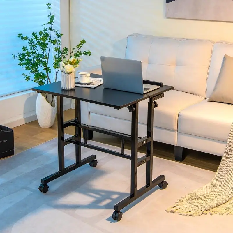 Mobile Stand-up Computer Desk Adjustable with 2 Tilting Desktops-Black
Mobile Stand-up Computer Desk Adjustable with 2 Tilting Desktops-Black