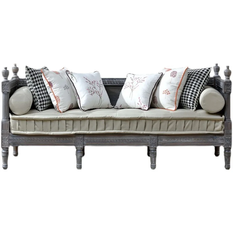 French high-end solid wood carving flower sofa, small apartment living room combination furniture 
French high-end solid wood carving flower sofa, small apartment living room combination furniture