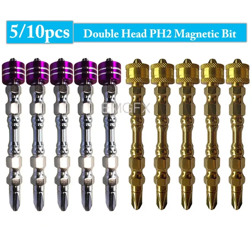 5/10pcs Double Head Cross PH2 Magnetic Screwdriver Bit Set 65mm Impact Driver Phillips Electric Screw Driver 1/4 Hex Shank Ring
5/10pcs Double Head Cross PH2 Magnetic Screwdriver Bit Set 65mm Impact Driver Phillips Electric Screw Driver 1/4 Hex Shank Ring