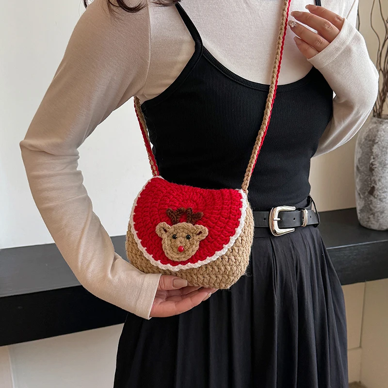 Women Crochet Crossbody Bag Christmas Knitted Purse Flap Handbag Trendy Clutch Purse for Work Travel Shopping
Women Crochet Crossbody Bag Christmas Knitted Purse Flap Handbag Trendy Clutch Purse for Work Travel Shopping