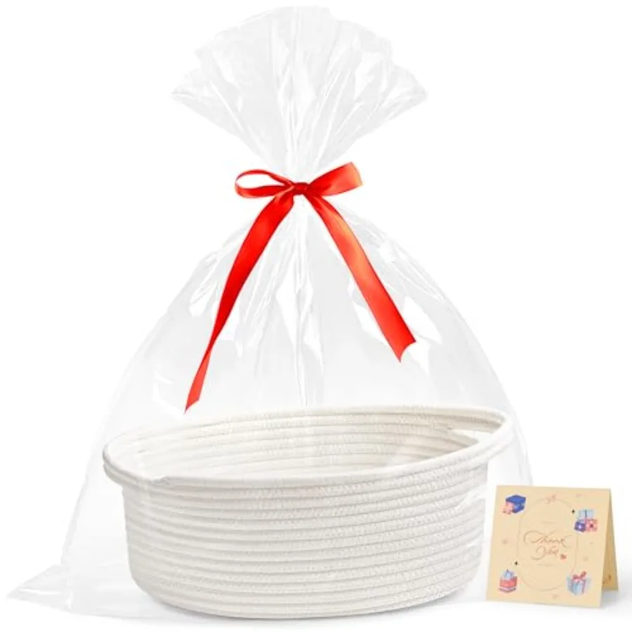 Small Woven Basket Gift For Empty, Mothers Day Gifts With Ribbons and Bags, Durable Cute Gifts 12"X 8" X 5"Small Rope Basket fo
Small Woven Basket Gift For Empty, Mothers Day Gifts With Ribbons and Bags, Durable Cute Gifts 12"X 8" X 5"Small Rope Basket fo