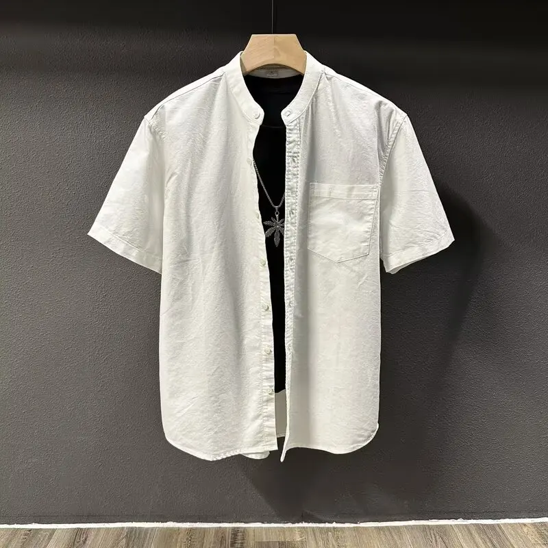 Summer Large Size 250 Pou White Casual ket irt Men's Faion Korean BF Stand Collar Open Cardigan irt Youth Trend
Summer Large Size 250 Pou White Casual ket irt Men's Faion Korean BF Stand Collar Open Cardigan irt Youth Trend