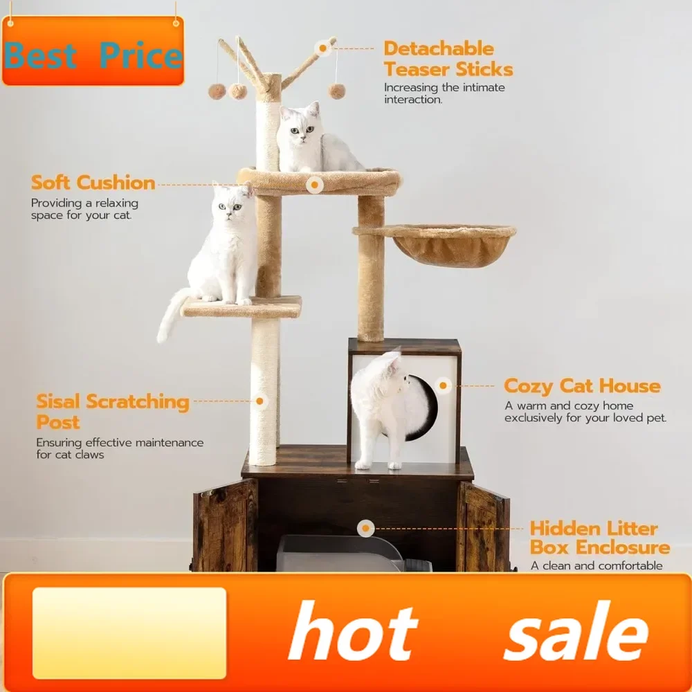 BestsellerHOOBRO Cat Tree with Litter Box Enclosure for Indoor, Wooden Cat Condo with Scratching Posts, Hidden Litter Box Furnit
BestsellerHOOBRO Cat Tree with Litter Box Enclosure for Indoor, Wooden Cat Condo with Scratching Posts, Hidden Litter Box Furnit