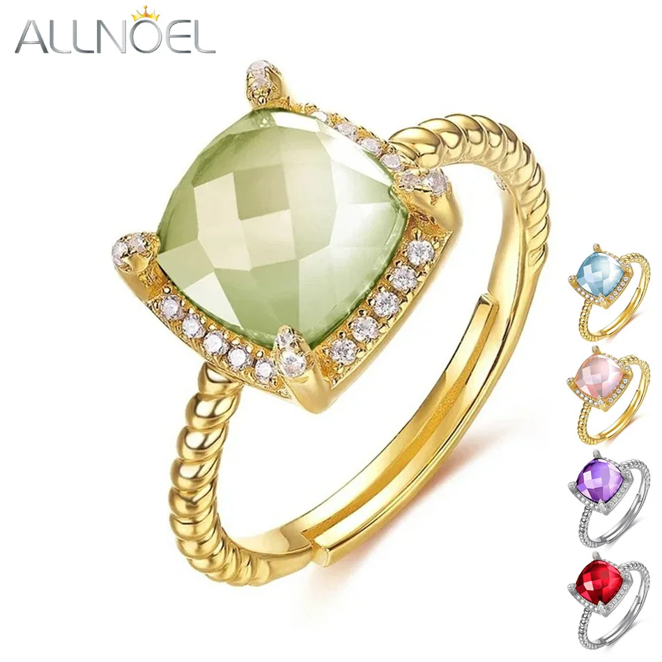 ALLNOEL 925 Sterling Silver Natural 8*8mm Rose Quartz Garnet Amethyst Lemon Rings 5A CZ Gold Plating Fine Jewelry for Women
ALLNOEL 925 Sterling Silver Natural 8*8mm Rose Quartz Garnet Amethyst Lemon Rings 5A CZ Gold Plating Fine Jewelry for Women