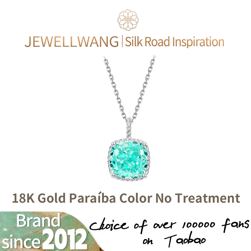 JEWELLWANG Lab Grown Paraíba Yttrium Aluminium Garnet Necklace Pendant 18K Gold 1-3 Ct Cushion Shape Clavicle Synthetic Chain
JEWELLWANG Lab Grown Paraíba Yttrium Aluminium Garnet Necklace Pendant 18K Gold 1-3 Ct Cushion Shape Clavicle Synthetic Chain