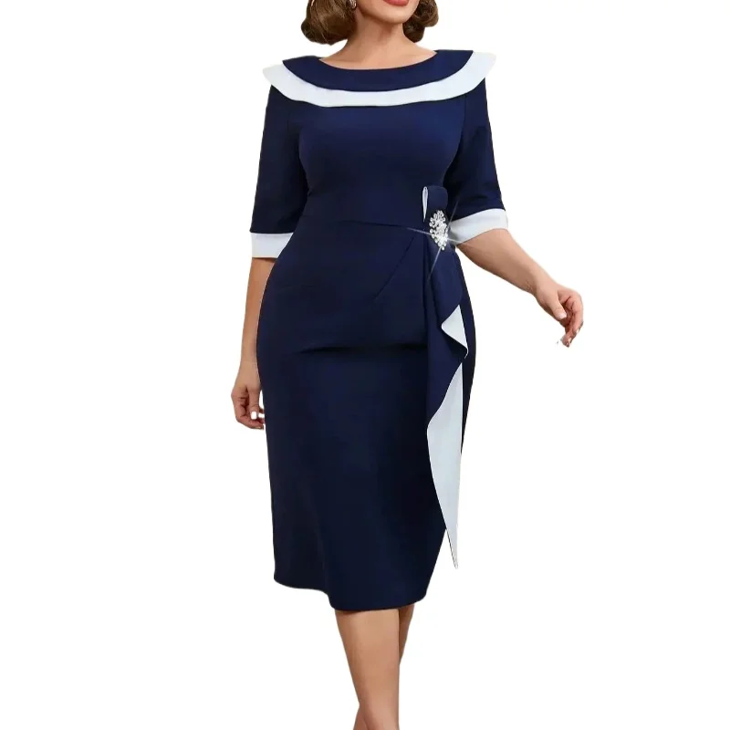 Navy Colorblock Beaded Bodycon Dress Boat Neck Slim Fit Elegant Vintage Style 90s Outfits for Women Trendy Look
Navy Colorblock Beaded Bodycon Dress Boat Neck Slim Fit Elegant Vintage Style 90s Outfits for Women Trendy Look