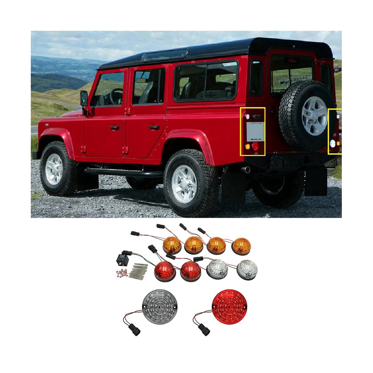 10Pcs Car Front Rear Signal Indicator Lamp Stop Fog Reversing Light for Land Rover Defender 90 110 130
10Pcs Car Front Rear Signal Indicator Lamp Stop Fog Reversing Light for Land Rover Defender 90 110 130