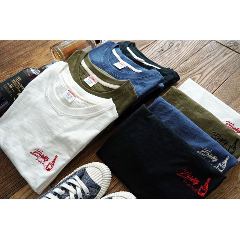 Sauce, bamboo yarn T-shirt, men's, retro embroidery, pure cotton, solid color, round-neck T, summer new short-sleeved, retro
Sauce, bamboo yarn T-shirt, men's, retro embroidery, pure cotton, solid color, round-neck T, summer new short-sleeved, retro