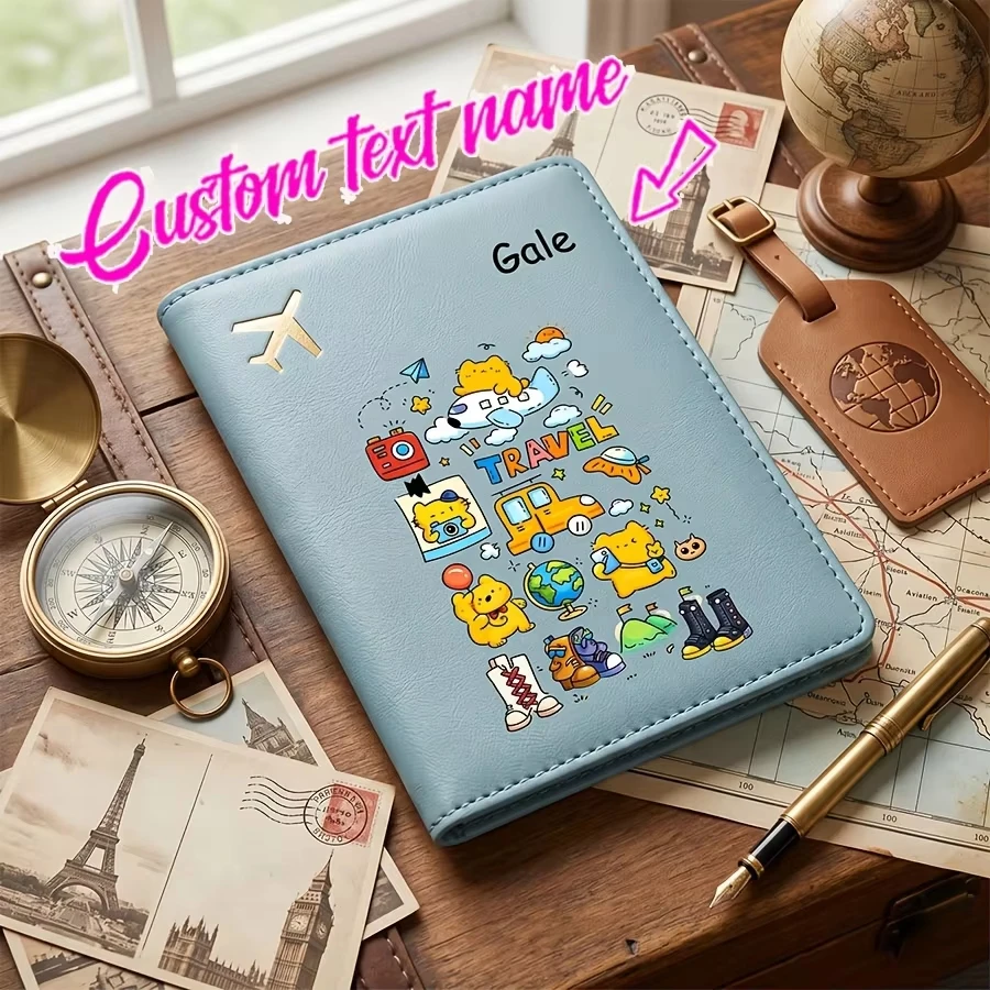 Personalized Name Text Passport Holder, Cute Cartoon Passport Case, Passport Cover And Document Organizer, Travel Ticket Holder
Personalized Name Text Passport Holder, Cute Cartoon Passport Case, Passport Cover And Document Organizer, Travel Ticket Holder