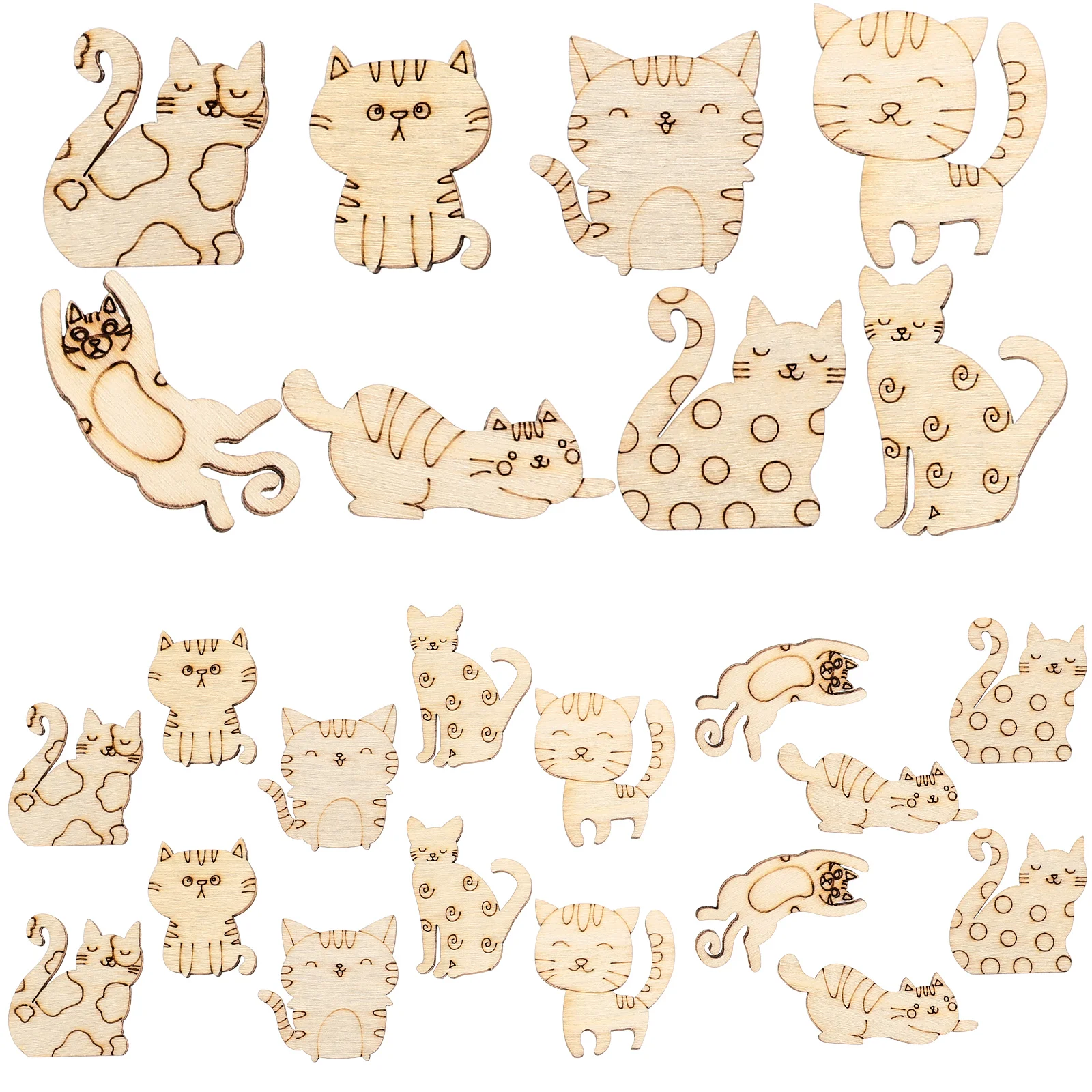 100pcs Unfinished Cat Shaped Slices Cat Wooden Slices DIY Wooden Cat Cutouts Painting Wood Slices Cat Wood Chips
100pcs Unfinished Cat Shaped Slices Cat Wooden Slices DIY Wooden Cat Cutouts Painting Wood Slices Cat Wood Chips