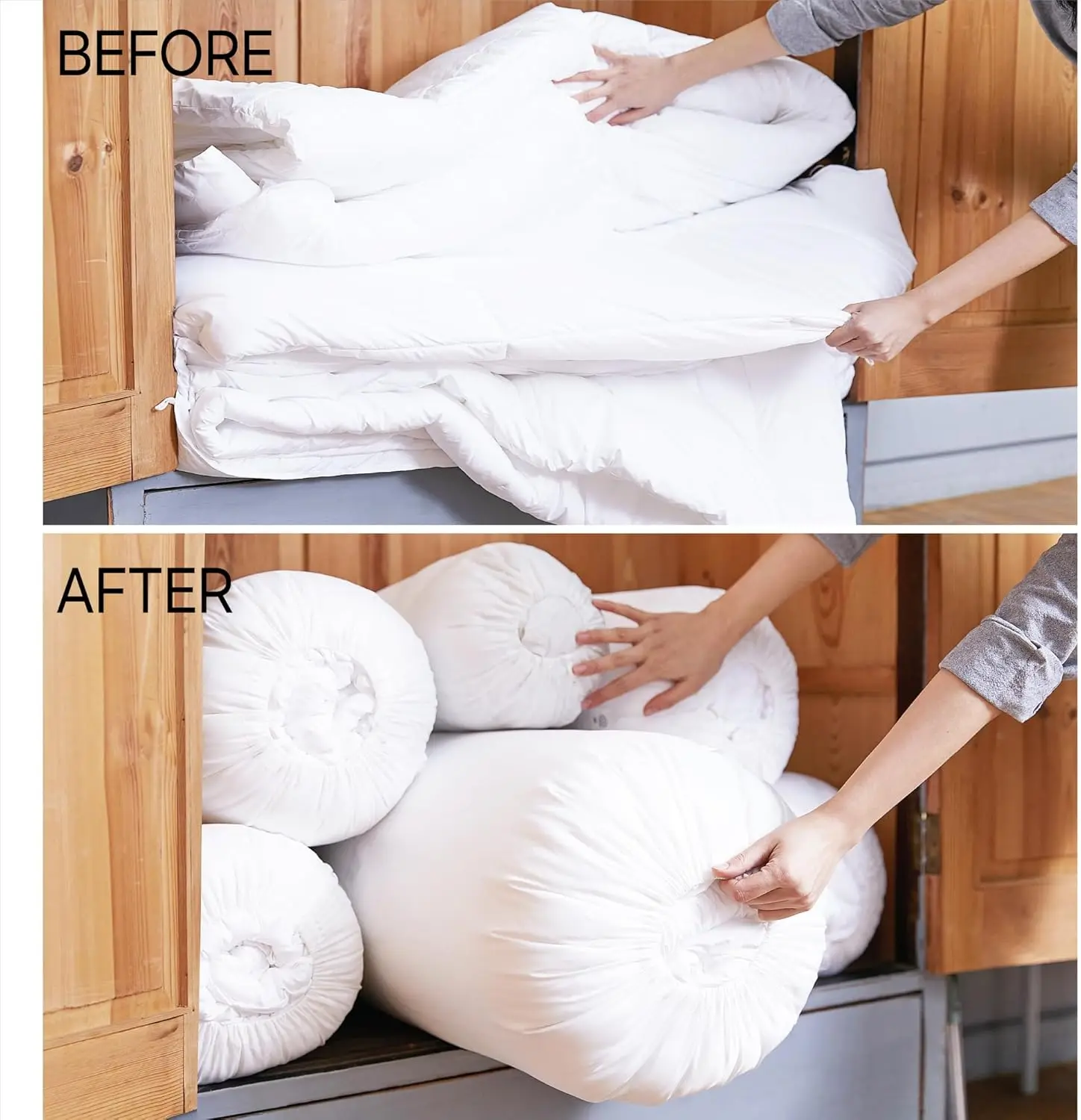 Roll&Stack Storage Bag Organizer, Set For 4 (Xl1 L3 M3 S3), White - Perfect For Comforters, Blankets, Bedding, Bulky Clothes,
Roll&Stack Storage Bag Organizer, Set For 4 (Xl1 L3 M3 S3), White - Perfect For Comforters, Blankets, Bedding, Bulky Clothes,