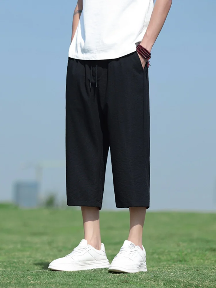 Ice Silk Men's orts Summer Thin Qui Dry Loose Straight Leg Cotton Linen Eight Point Pants Trendy Faion Casual Pants
Ice Silk Men's orts Summer Thin Qui Dry Loose Straight Leg Cotton Linen Eight Point Pants Trendy Faion Casual Pants