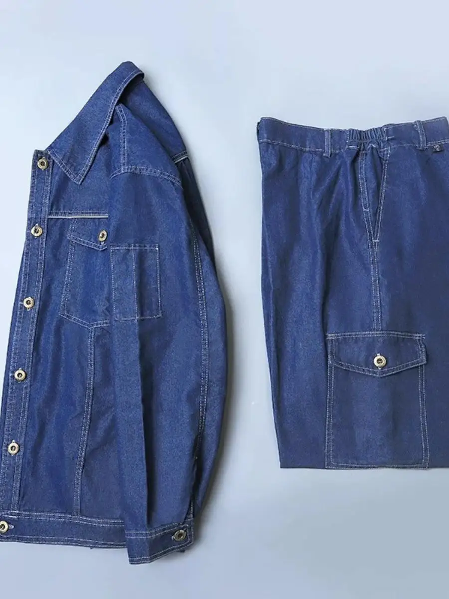 Легкий летний джинсовый рабочий комплект: удобный, дышащий, для защиты при сварке, свободный крой, износостойкий, мужская защитная одежда
Легкий летний джинсовый рабочий комплект: удобный, дышащий, для защиты при сварке, свободный крой, износостойкий, мужская защитная одежда