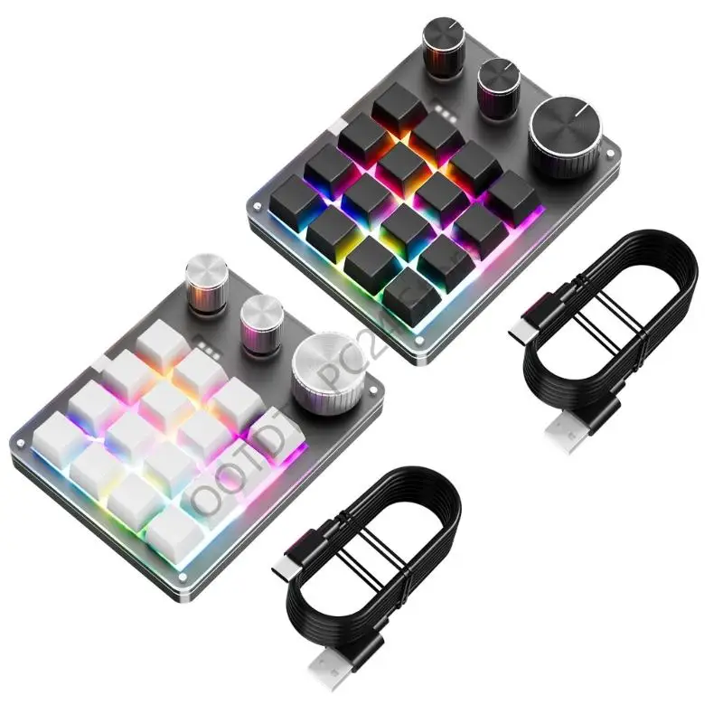 H7BA Corded Macro Programmable Keypad USB C Mini 16-Key 3 Knobs Hotswap Mechanical Design for Gaming and Office Application
H7BA Corded Macro Programmable Keypad USB C Mini 16-Key 3 Knobs Hotswap Mechanical Design for Gaming and Office Application