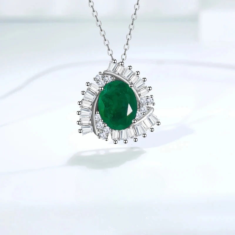 Light luxury s925 sterling silver artificial green minimalist pendant inlaid with imported high carbon diamond wedding jewelry
Light luxury s925 sterling silver artificial green minimalist pendant inlaid with imported high carbon diamond wedding jewelry