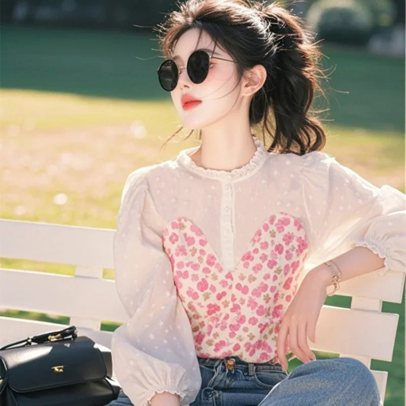 Corduroy Women's Blouses Korean Shirts Patchwork Loose Spring/Autumn Vintage Clothing Printed Long Sleeve Women Tops
Corduroy Women's Blouses Korean Shirts Patchwork Loose Spring/Autumn Vintage Clothing Printed Long Sleeve Women Tops