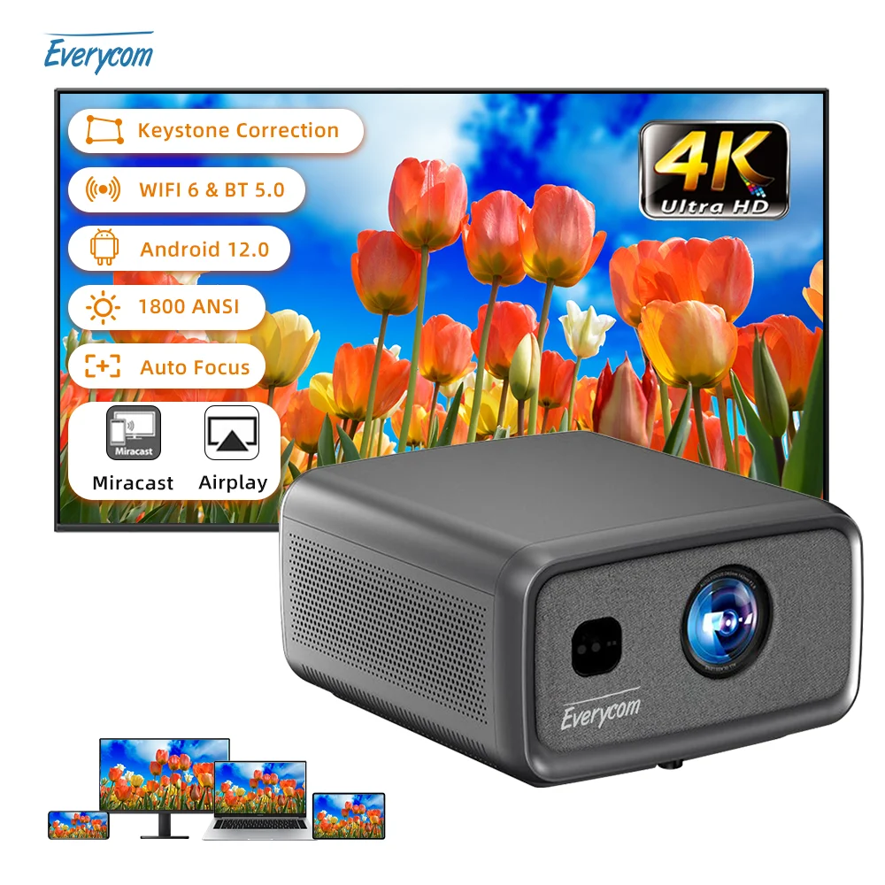 Everycom E1 Auto Focus For Android Home 4k Projector 3D Video Full 1080P Home Theater Projector 4K Proyector
Everycom E1 Auto Focus For Android Home 4k Projector 3D Video Full 1080P Home Theater Projector 4K Proyector