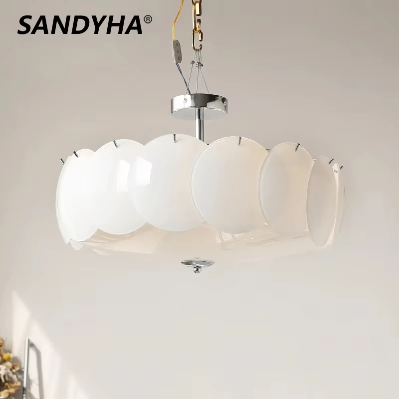 SANDYHA Nordic Cream Style Glass Circular Pendant Light for Dining Living Rooms Lamp Bedrooms Restaurant Home Decor Chandelier
SANDYHA Nordic Cream Style Glass Circular Pendant Light for Dining Living Rooms Lamp Bedrooms Restaurant Home Decor Chandelier
