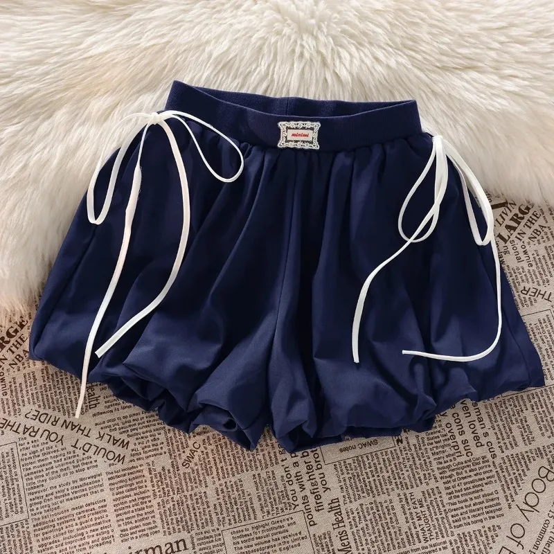 Women's Navy Blue Drawstring Ruched Bloomers Shorts Cute Bow Tie Casual Lantern Shorts
Women's Navy Blue Drawstring Ruched Bloomers Shorts Cute Bow Tie Casual Lantern Shorts
