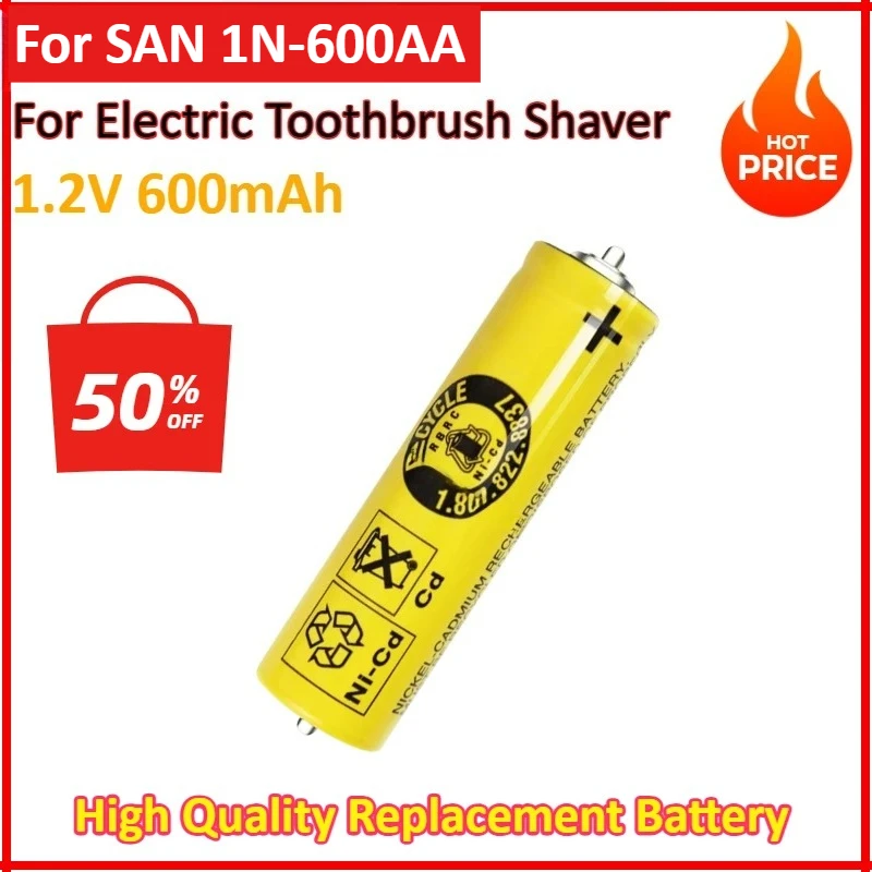 600mAh for SAN 1N-600AA NI-CD for Sanyo No. 5 Nickel-cadmium Battery for Electric Toothbrush Shaver Replaceable ithium Batteries
600mAh for SAN 1N-600AA NI-CD for Sanyo No. 5 Nickel-cadmium Battery for Electric Toothbrush Shaver Replaceable ithium Batteries