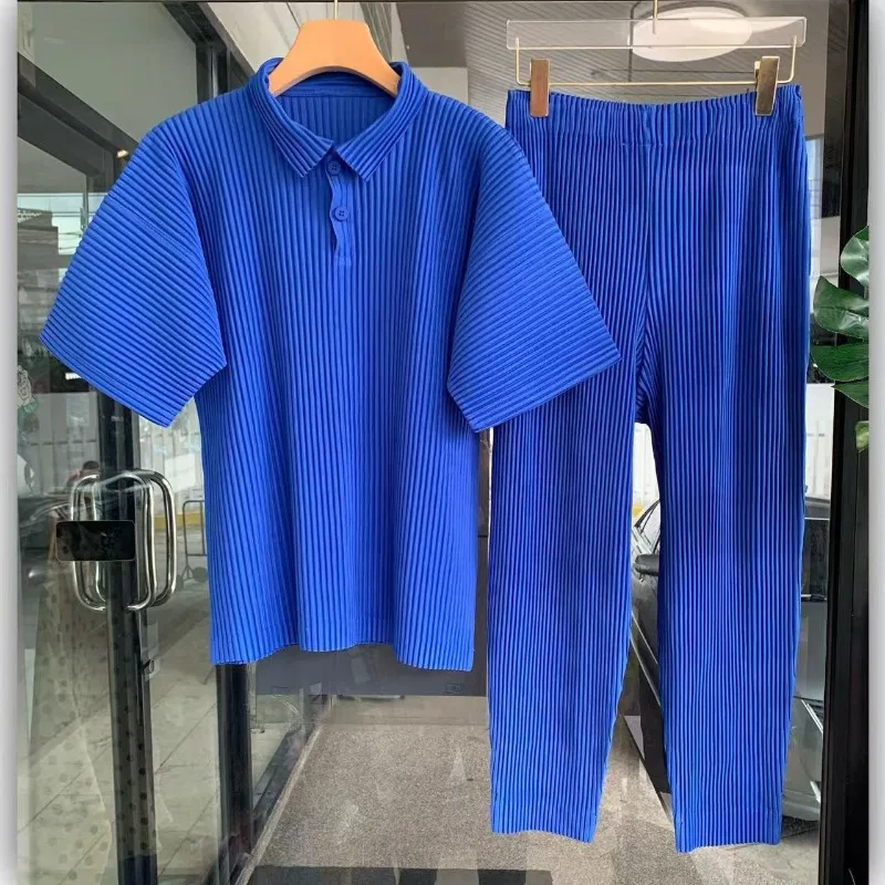 Miyake Pleated Pant Set Plisse 2026 Men's Short Sleeve Pleats Collar Summer Breathable Loose Casual Solid Color Pleats Top+pants
Miyake Pleated Pant Set Plisse 2026 Men's Short Sleeve Pleats Collar Summer Breathable Loose Casual Solid Color Pleats Top+pants