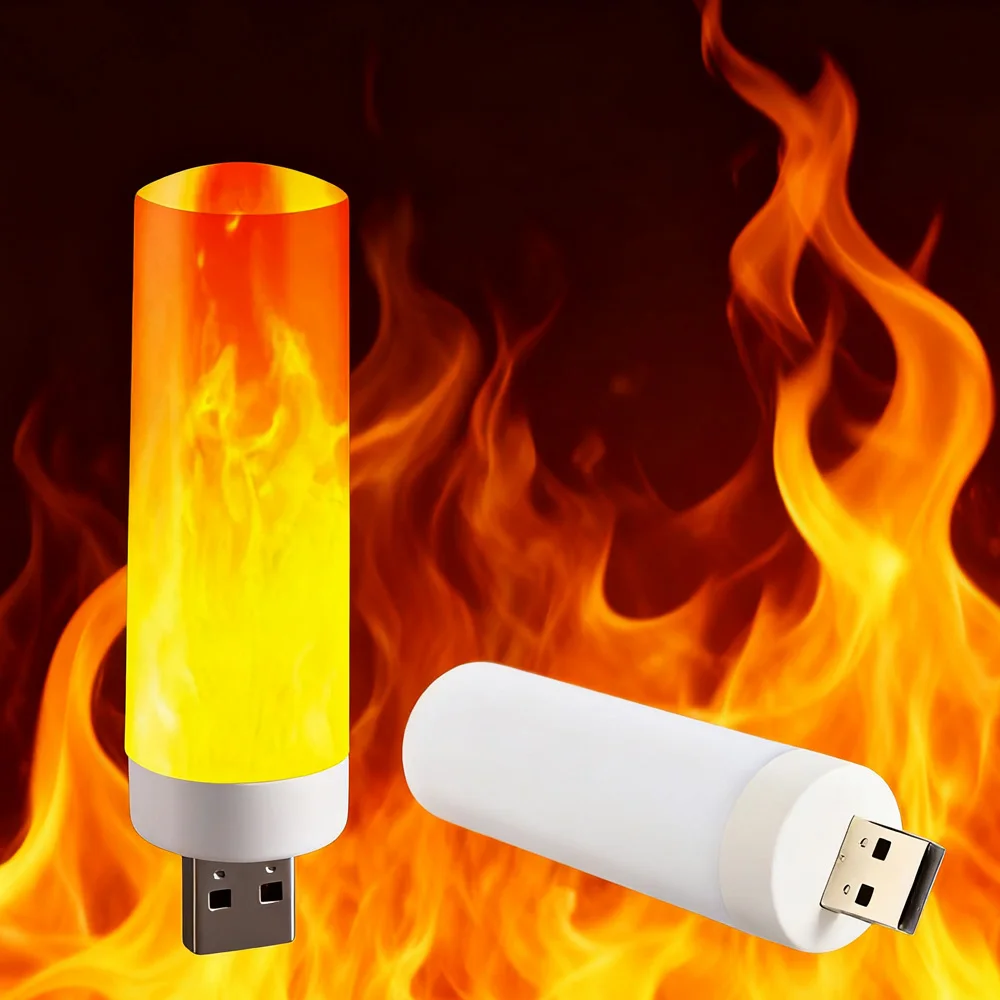 LED Flame Effect Light Bulbs USB Flame Lamp Candle Bulb Flameless Night Light Flickering Fire Bulb Christmas Bedroom Decoration 
LED Flame Effect Light Bulbs USB Flame Lamp Candle Bulb Flameless Night Light Flickering Fire Bulb Christmas Bedroom Decoration