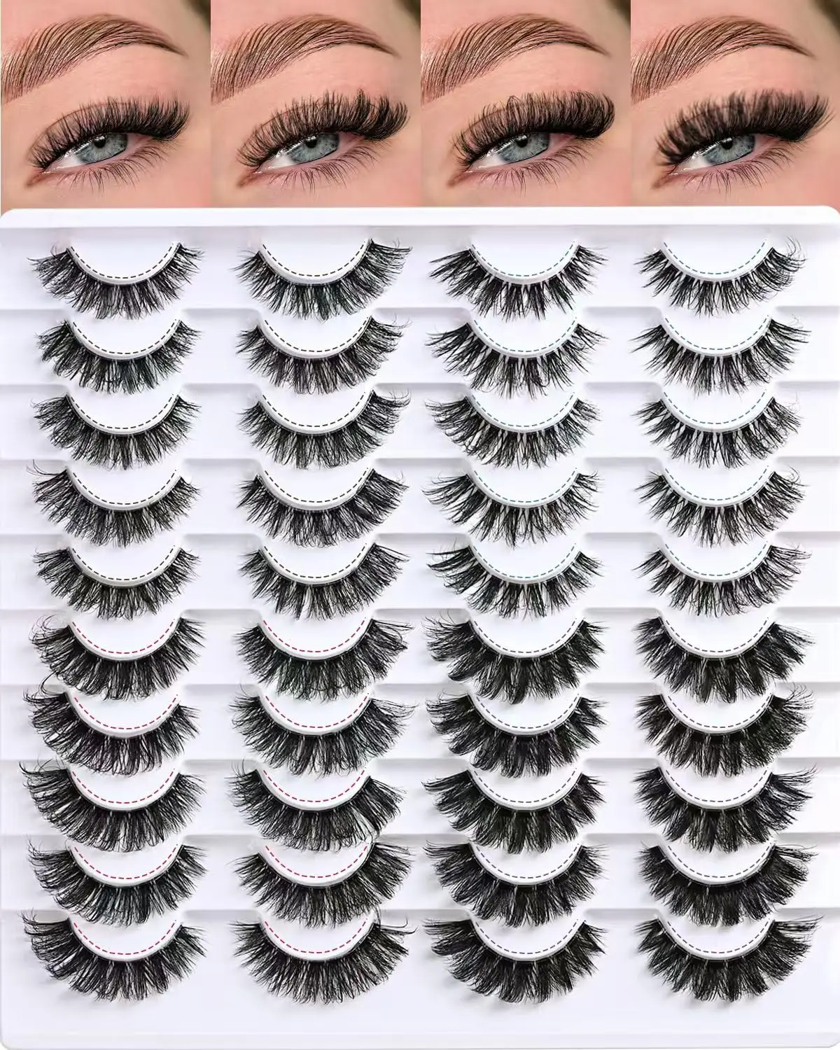 20 Pairs Cat Eye Lashes with Clear Band Wispy Short Demi Wispies Fluffy Faux Mink Natural Look
20 Pairs Cat Eye Lashes with Clear Band Wispy Short Demi Wispies Fluffy Faux Mink Natural Look