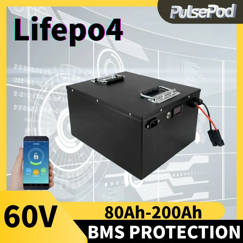 60V 100Ah 120Ah 150Ah 200Ah литиевый аккумулятор Lifepo4 EV с BMS и зарядным устройством для электрического трайка, мопеда, гольф-кара, автомобиля
60V 100Ah 120Ah 150Ah 200Ah литиевый аккумулятор Lifepo4 EV с BMS и зарядным устройством для электрического трайка, мопеда, гольф-кара, автомобиля