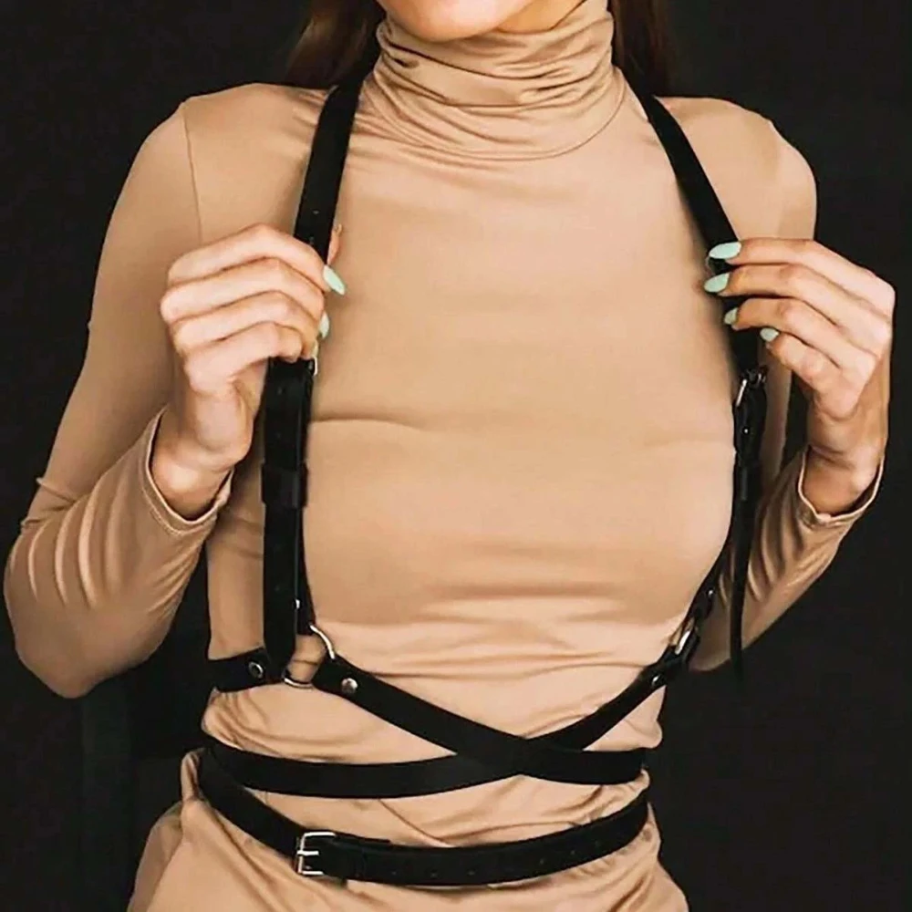Women Fashion Sexy Harness Belts PU Leather Street Style Belts Adjustable Gothic Punk Rock Clothing Accessories for Party
Women Fashion Sexy Harness Belts PU Leather Street Style Belts Adjustable Gothic Punk Rock Clothing Accessories for Party