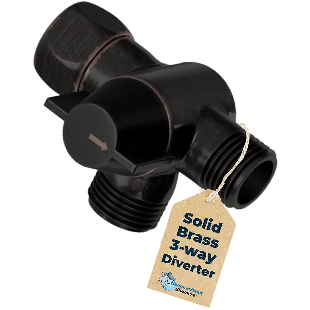 Solid Metal 3-Way Shower Diverter Valve, Connects Fixed and Handheld to Shower Arm, Splitter for Dual Shower Head, Oil Rubbe
Solid Metal 3-Way Shower Diverter Valve, Connects Fixed and Handheld to Shower Arm, Splitter for Dual Shower Head, Oil Rubbe