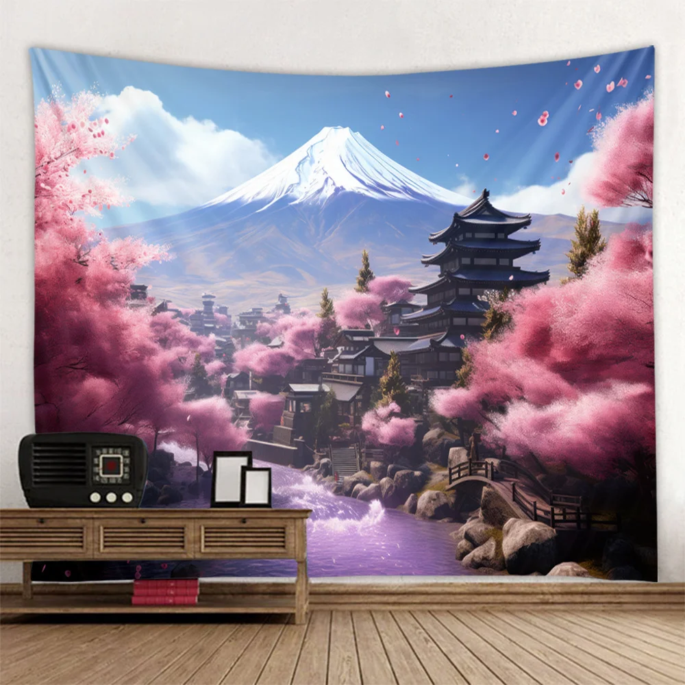 Natural Landscape Tapestry Cherry Blossom Fuji Mountain Fabric Mural Multiple Patterns & Sizes Living Room Home Decor
Natural Landscape Tapestry Cherry Blossom Fuji Mountain Fabric Mural Multiple Patterns & Sizes Living Room Home Decor