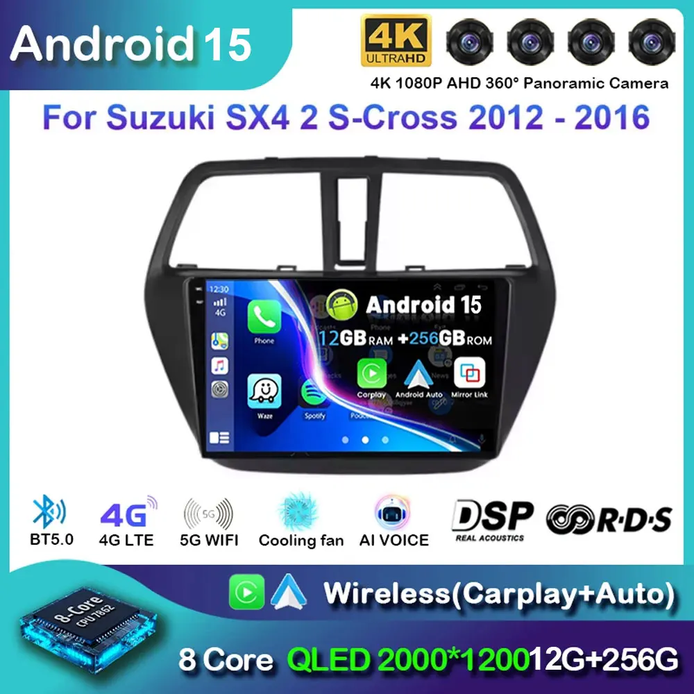 Car Radio Android 15 Multimedia Video Player For Suzuki SX4 2 S-Cross 2012 - 2016 Stereo GPS Navigation Stereo Head Unit Carplay
Car Radio Android 15 Multimedia Video Player For Suzuki SX4 2 S-Cross 2012 - 2016 Stereo GPS Navigation Stereo Head Unit Carplay