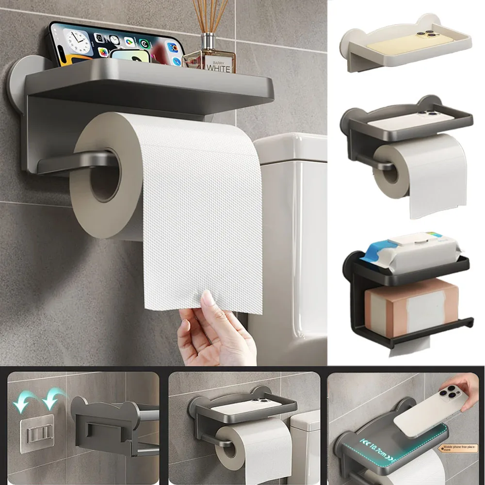 Toilet Paper Holder Plastic Storage Rack Kitchen Towel Placement of Seasoning Bottles Bathroom Wall Roll of Paper Phone Storage 
Toilet Paper Holder Plastic Storage Rack Kitchen Towel Placement of Seasoning Bottles Bathroom Wall Roll of Paper Phone Storage