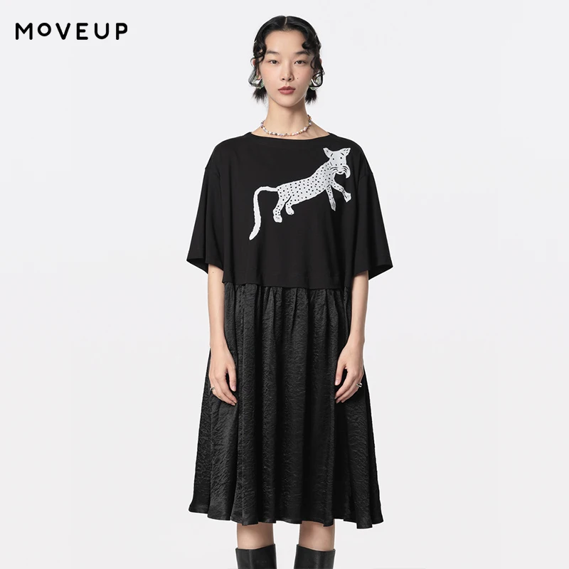 MOVEUP Half Sleeve Round Neck Dress 2026 Summer Loose Fun Printed Asymmetric Splicing Casual Knitted A-Line Dress 124211308
MOVEUP Half Sleeve Round Neck Dress 2026 Summer Loose Fun Printed Asymmetric Splicing Casual Knitted A-Line Dress 124211308