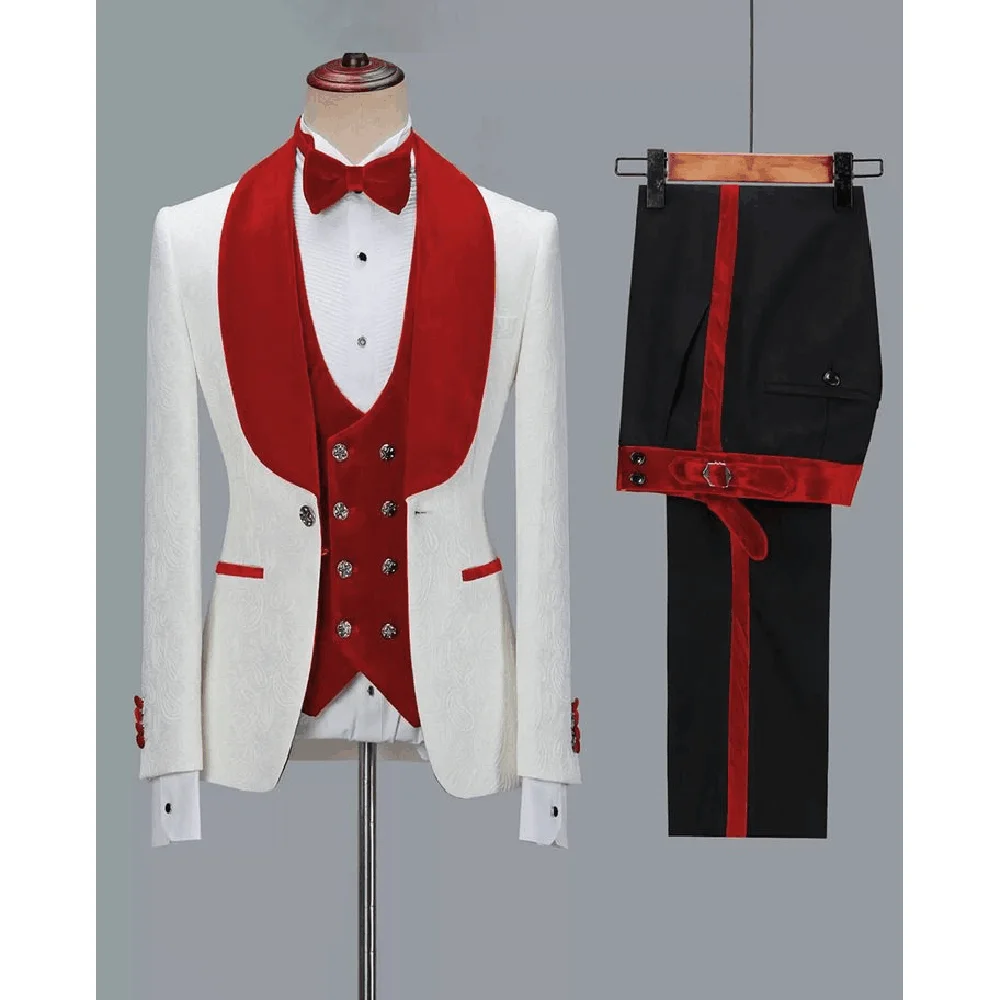 Luxury Men Suits One Button Collar 3 Pieces Jacket Pants Vest High Quality Banquet Celebrity Prom Party Male Clothing Fashion
Luxury Men Suits One Button Collar 3 Pieces Jacket Pants Vest High Quality Banquet Celebrity Prom Party Male Clothing Fashion
