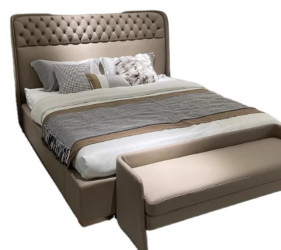 For Light Luxury Midcentury Modern Double High Back King Bed Extendable Buckle Leather Bed Room Set Furniture
For Light Luxury Midcentury Modern Double High Back King Bed Extendable Buckle Leather Bed Room Set Furniture