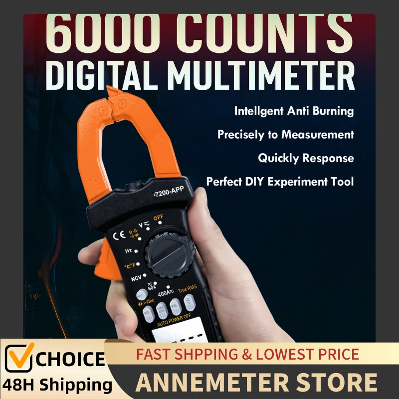 HoldPeak RMS 6000 Counts Clamp Multimeter, Bluetooth Digital Clamp-on Ammeter for AC/DC Current Voltage Resistance Capacitor
HoldPeak RMS 6000 Counts Clamp Multimeter, Bluetooth Digital Clamp-on Ammeter for AC/DC Current Voltage Resistance Capacitor