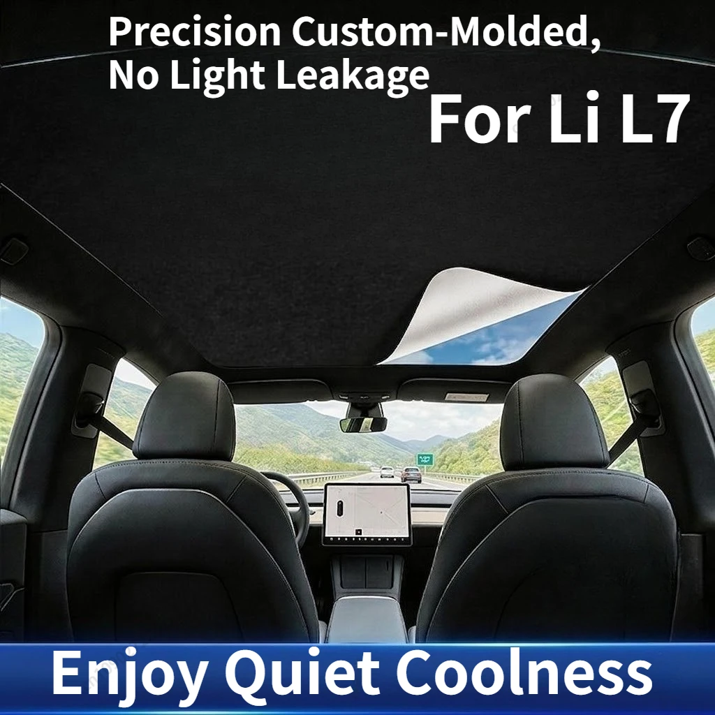 Segmented Sunshade For Li L7 LHD Panoramic Roof, Black & Gray, Silicone Suede, UV & Heat Insulation, Full Light Blocking Durable
Segmented Sunshade For Li L7 LHD Panoramic Roof, Black & Gray, Silicone Suede, UV & Heat Insulation, Full Light Blocking Durable