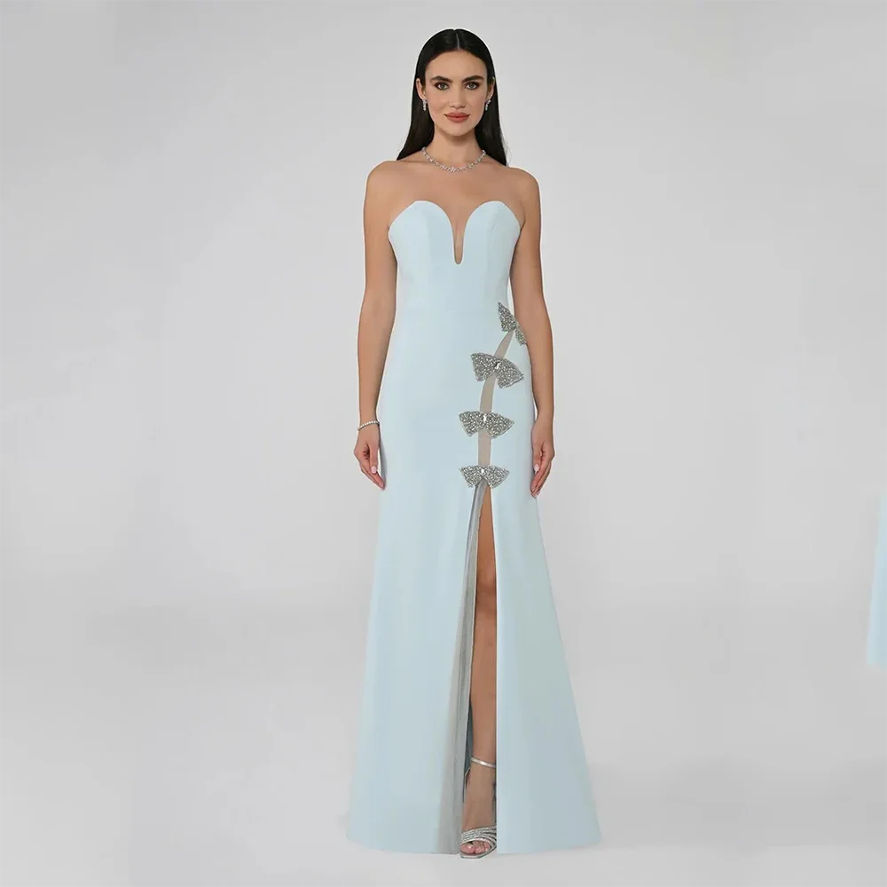 Simple Evening Dresses Elegant Sleeveless Mermaid Evening Gowns Bead Crystal Floor Length Prom Dresses Dress Customized
Simple Evening Dresses Elegant Sleeveless Mermaid Evening Gowns Bead Crystal Floor Length Prom Dresses Dress Customized
