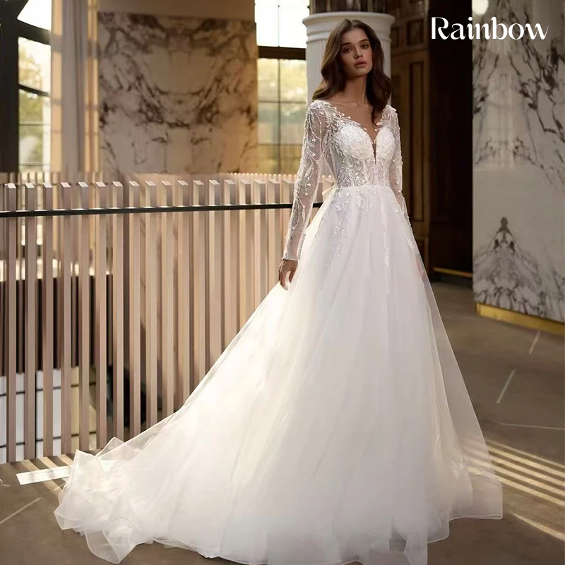 Elegant Weddingdress Embroidered Lace With Organza A-Line Floor Length Ball Gown Fullsleeve O-Neck Customized Bridedress Lace Up
Elegant Weddingdress Embroidered Lace With Organza A-Line Floor Length Ball Gown Fullsleeve O-Neck Customized Bridedress Lace Up