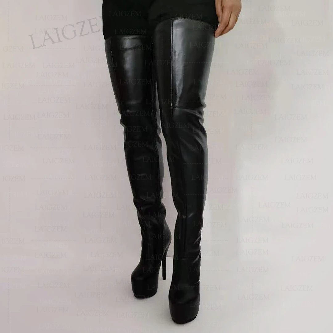 LAIGZEM Full Zipper Women Thigh High Boots Faux Leather Thin High Heels Boots Over Knee Ladie Shoes Woman Plus Size 41 43 47 48
LAIGZEM Full Zipper Women Thigh High Boots Faux Leather Thin High Heels Boots Over Knee Ladie Shoes Woman Plus Size 41 43 47 48